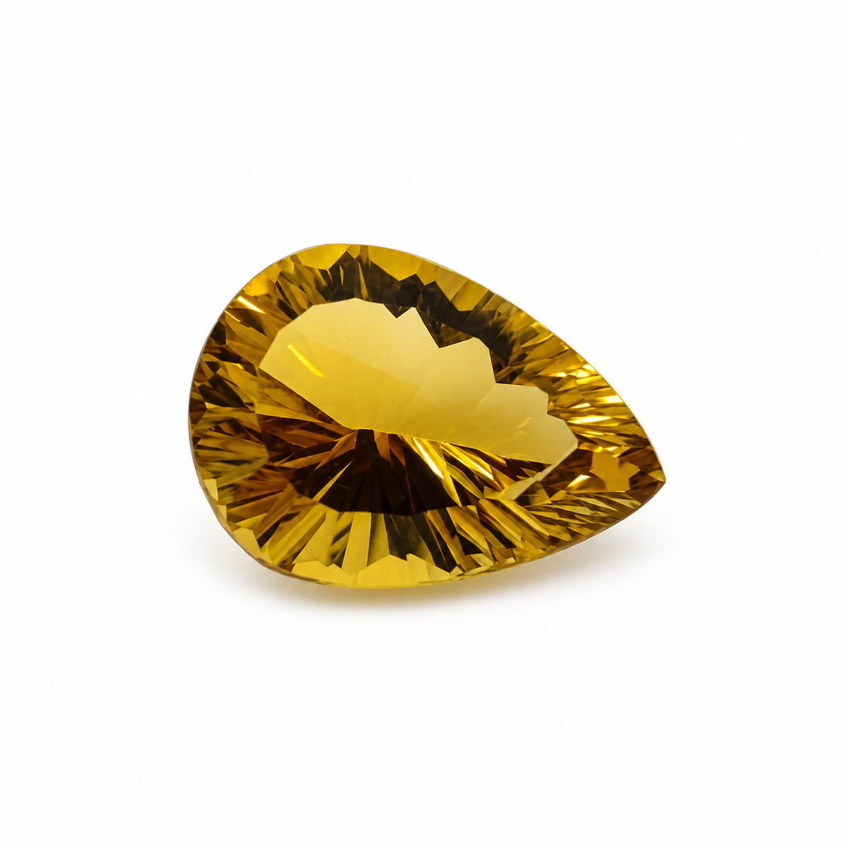 158 Citrine 14.50 ct pear-shaped golden yellow gemstone